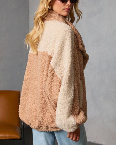 BEIGE-CAMEL FLEECE JACKET XL - BEIGE-CAMEL