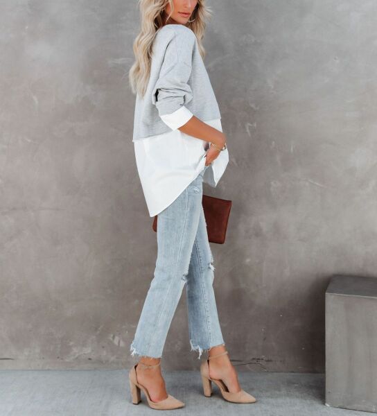 GREY-WHITE TUNIC
