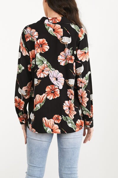 BLACK-FLORAL SHIRT