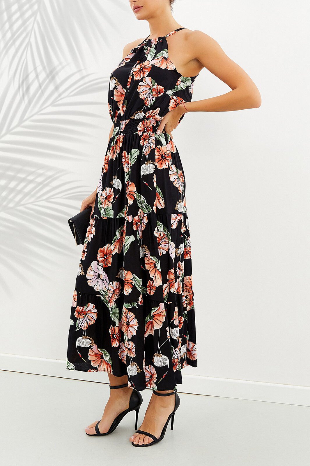 BLACK-FLORAL DRESS