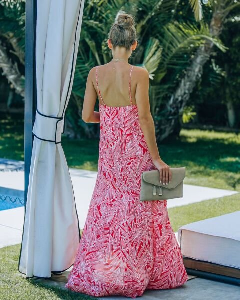 PINK-PRINTED DRESS