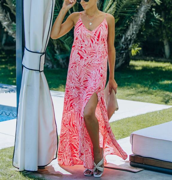 PINK-PRINTED DRESS