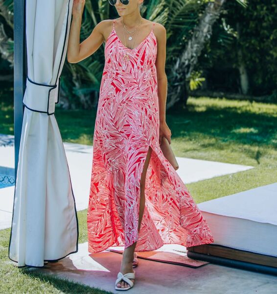 PINK-PRINTED DRESS