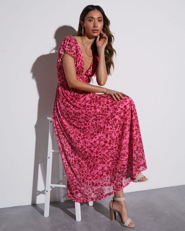 PINK-DAMSON-FLORAL DRESS