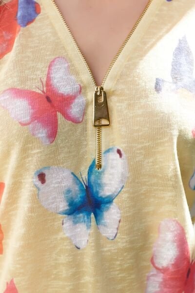 YELLOW-PRINTED BLOUSE