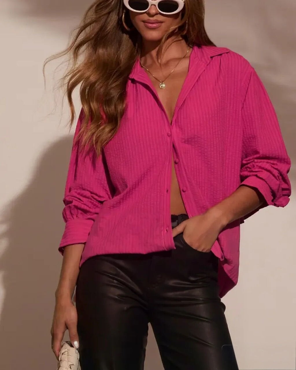 FUSCHIA SHIRT L - FUSCHIA