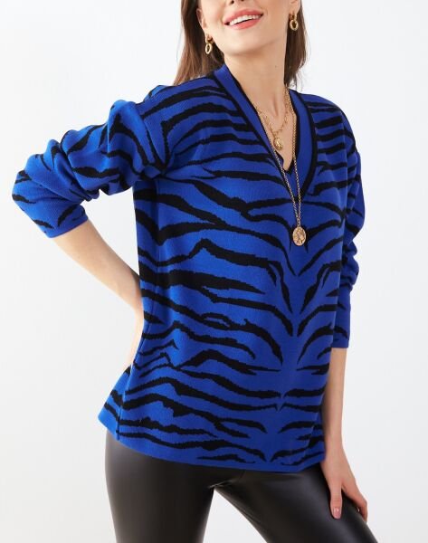 ROYAL-BLUE-BLACK SWEATER XL - ROYAL-BLUE-BLACK