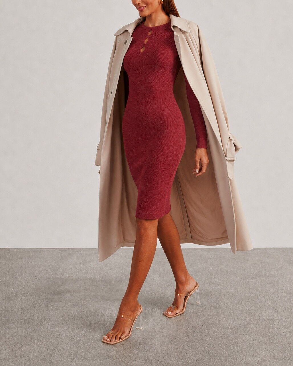 DARK-RED DRESS M - DARK-RED