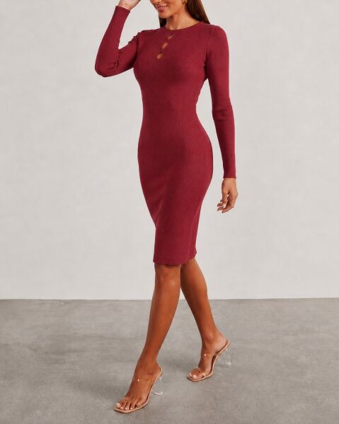DARK-RED DRESS M - DARK-RED