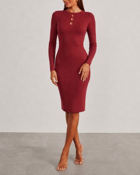 DARK-RED DRESS M - DARK-RED