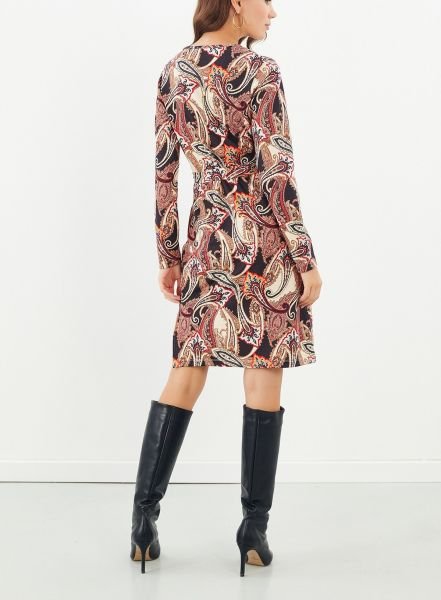 BLACK-BROWN-PRINTED DRESS