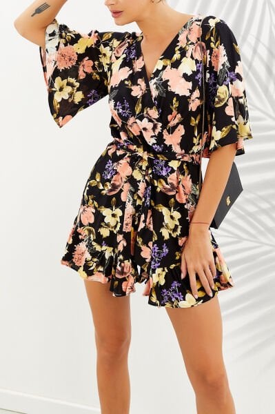 BLACK-FLORAL DRESS