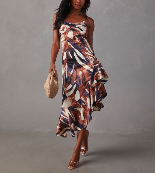 MULTICOLOR-PRINTED DRESS XL - MULTICOLOR-PRINTED