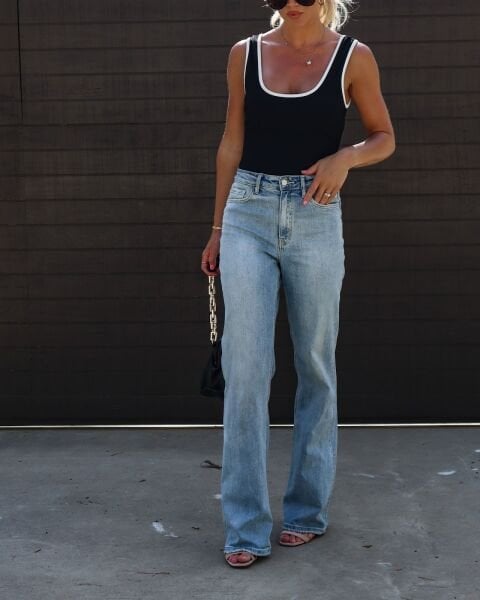 BLACK-WHITE TANK-TOP XL - BLACK-WHITE