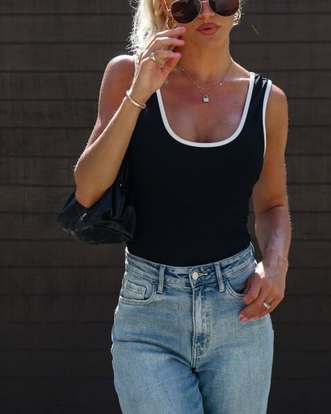 BLACK-WHITE TANK-TOP XL - BLACK-WHITE