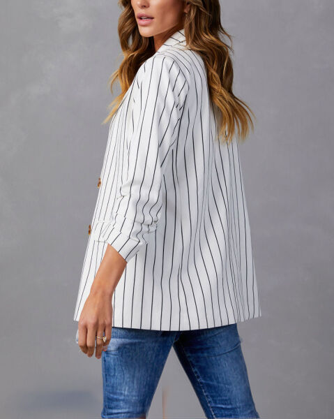 WHITE-GREY BLAZER JACKET S - WHITE-GREY