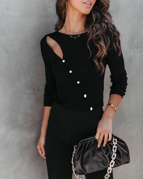 BLACK BLOUSE L - BLACK