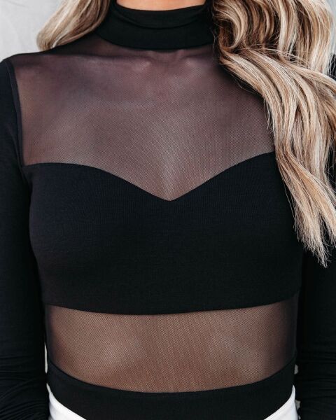 BLACK BLOUSE M - BLACK