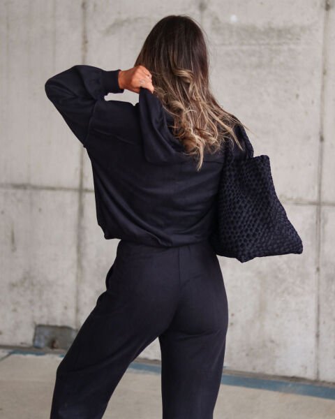 BLACK PANTS-TOP-SET