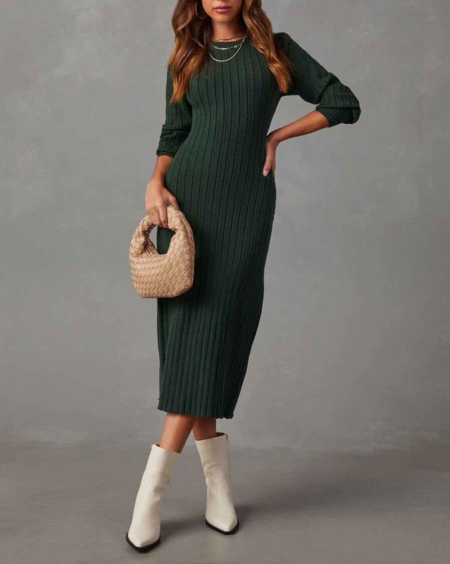DARK-GREEN DRESS L - DARK-GREEN