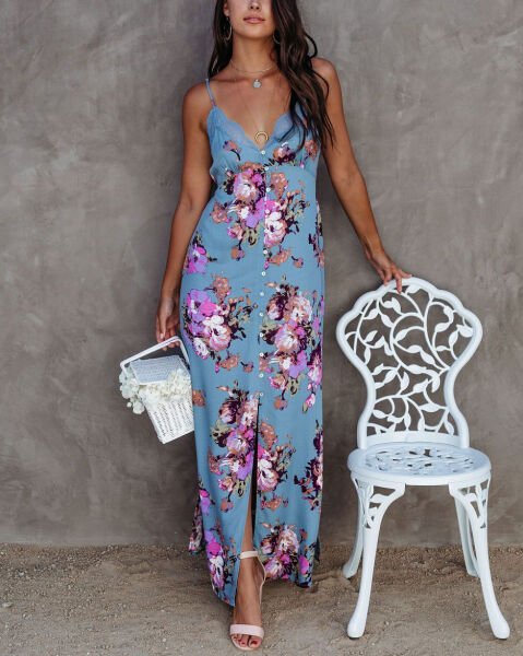 NAVY-FLORAL DRESS S - NAVY-FLORAL