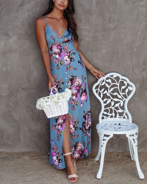 NAVY-FLORAL DRESS S - NAVY-FLORAL