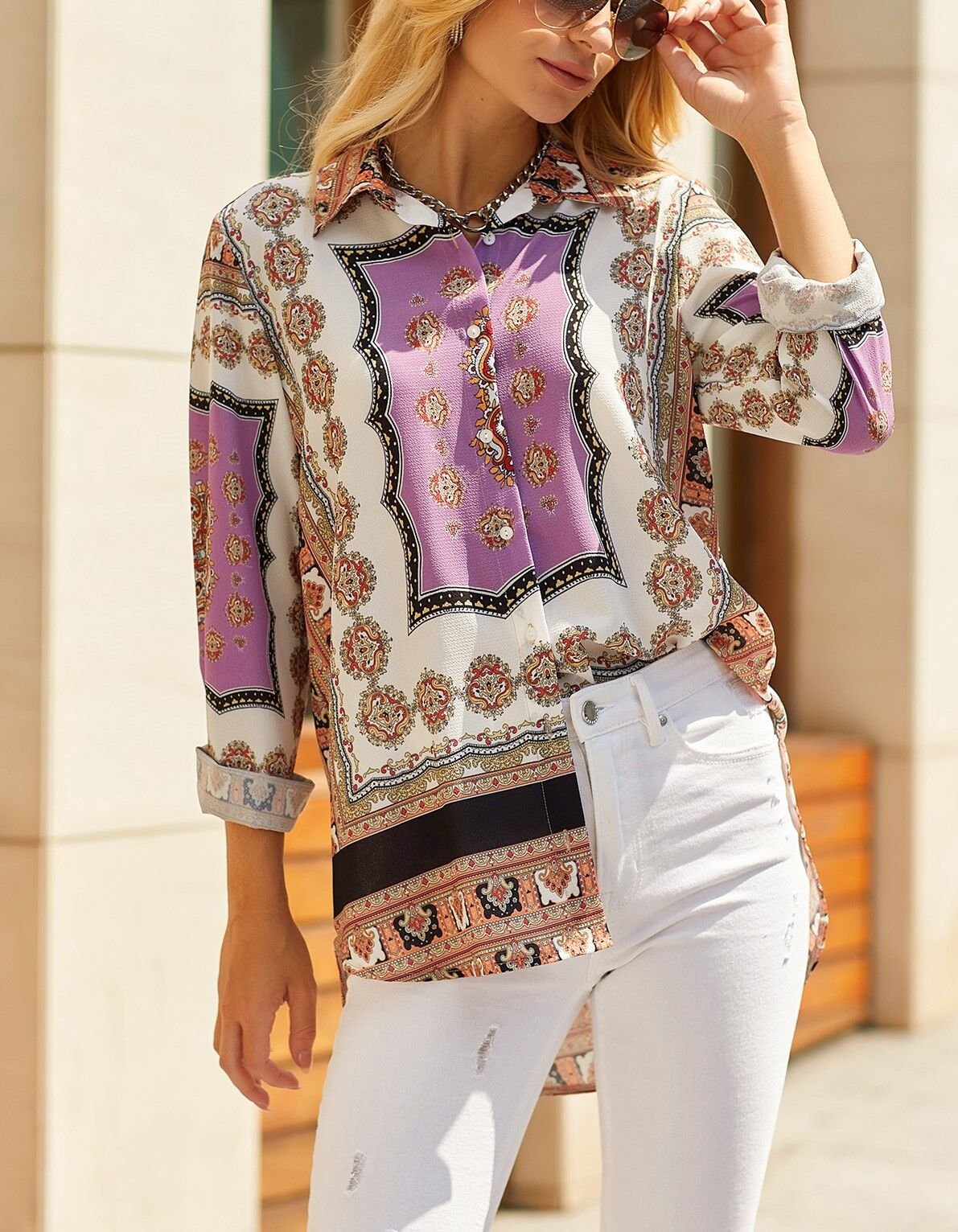 LILAC-PRINTED SHIRT