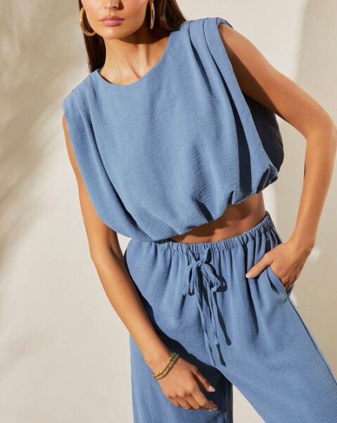 LAVENDER CROP TOP AND PANTS SET L - LAVENDER